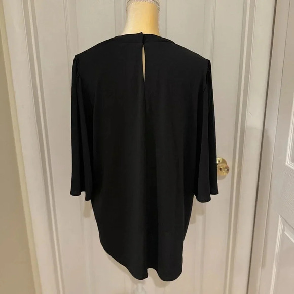 Universal Standard Crepe Jersey Capelet Blouse in Black - Picture 8 of 12